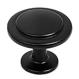 Ilyapa Flat Black Kitchen Cabinet Knobs - 1 1/4