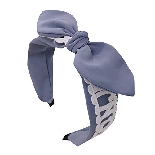 2019 New Headband,Fashion Chiffon Lace Bows Knot Wide Hairbands Sweet Girls Hair Band Hoop Headwrap (Fabric Covered Headband)
