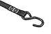 PowerTye Mfg 1in x 15ft Easy-Grip Ratchet Tie-Downs with 4in S-Hooks, Black, 4-Pack