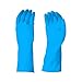 Amazon Basics Professional Reusable Rubber Gloves, Large, Blue, 3-Pack