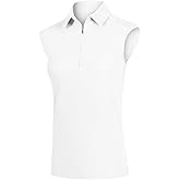 VAUTE Women's Sleeveless Golf Polo Shirts UPF 50+ 1/4 Zip Tennis Tank Tops Quick Dry Outdoor Athletic Shirt