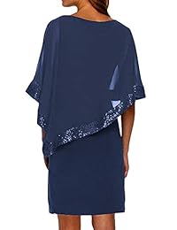 Blibea - Mini vestido de gasa con capas de lentejuelas para mujer
