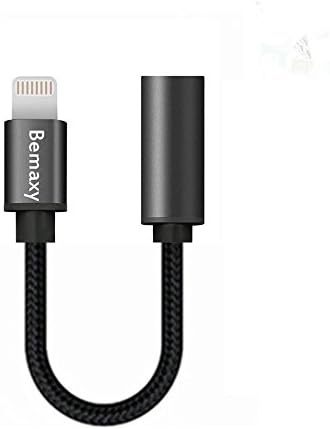 Headphone Lightning Connector Cord - Bemaxy Lightning cable to 3.5mm Female Adapter Splitter for iPhone X, 8, 8 Plus, Audio Earphone Connector Stereo Cord Headphone Jack Adapter, Support iOS 11 System