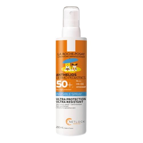 La Roche Posay Transparentes Sonnenspray für Kinder mit LSF 50+, Für empfindliche Haut, Mit Mexoryl 400 und Antioxidantien, Wasser-, schweiß- und sandabweisend, UVMune400 Kids, Anthelios DP, 200 ml