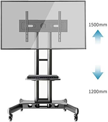 Trolley CHUNLAN Mobile TV Stand Office TV Stand Height Adjustable Cold Rolled Steel Anti-rust TV Stand With Tray TV Stand