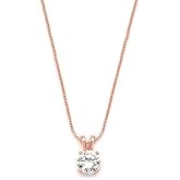 Mariell Cubic Zirconia Crystal Pendant Necklace for Women, 2 Carat 8mm CZ, for Brides, Wedding, Mother's Day Jewelry Gift
