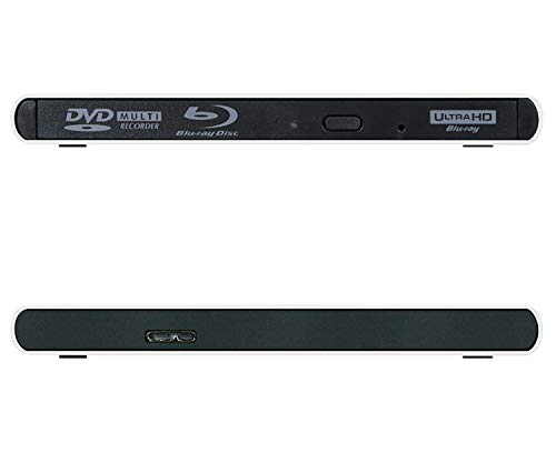 Archgon Style UHD 4K-Ultra HD BD Reproductor Player Externo, grabadora de BLU-Ray BDXL para PC USB 3.0, M-Disc, Aluminio Plateado