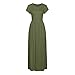 Howstar Women's Casual Long Dress Solid Short Sleeves Maxi Dresses for Ladies Party Dress with Pockets (2XL, Green)