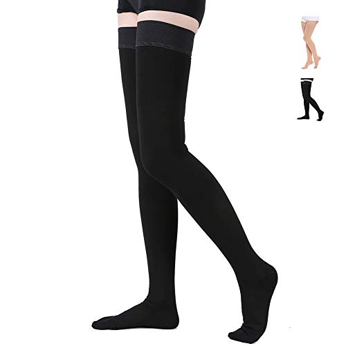TOFLY Medical Thigh High Compression Stockings for Women & Men, Closed