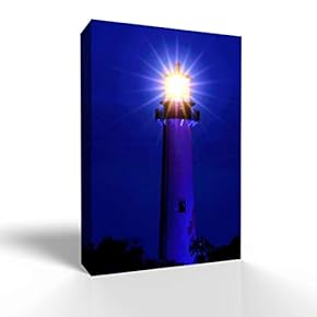 Canvas Wall Art Lighthouse Pictures Home Wall Decorations for Bedroom Living Room Paintings Canvas Prints Framed - 12x18 inches