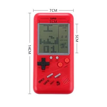 ACHICOO RETR/o Classic Childhood Tetris Handheld Game Players LCD Electronic Games Toys Game Console Riddle Educational Toys red