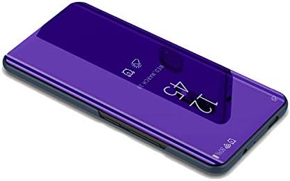 DIFE Translucent View Mirror Flip Electroplate Stand Case Cover for HuaWei Y9 2019/Enjoy 9 Plus - Purple