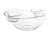 Adorn Crystal Clear Plastic Chips n' Dips/Salad Bowl with 2 Detachable Dip Cups Set