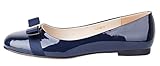 Verocara Women's Flat Round Toe with Bow-tie Casual Balleria Genuine Leather Shoes for Party and Office