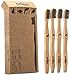 Palea Bamboo | Premium Bamboo Toothbrush with Charcoal Bio-Based Bristles | Pack of 4 Biodegradable Tooth Brush Set