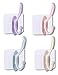 Adhesive Towel Hooks, 4 Pack Adhesive Wall Hooks Bathroom Wall Coat Hooks for Hanging Without Nails, for Hanging Coat, Hat