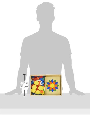Melissa & Doug Pattern Blocks and Boards - Classic Toy With 120 Solid Wood Shapes and 5 Double-Sided Panels