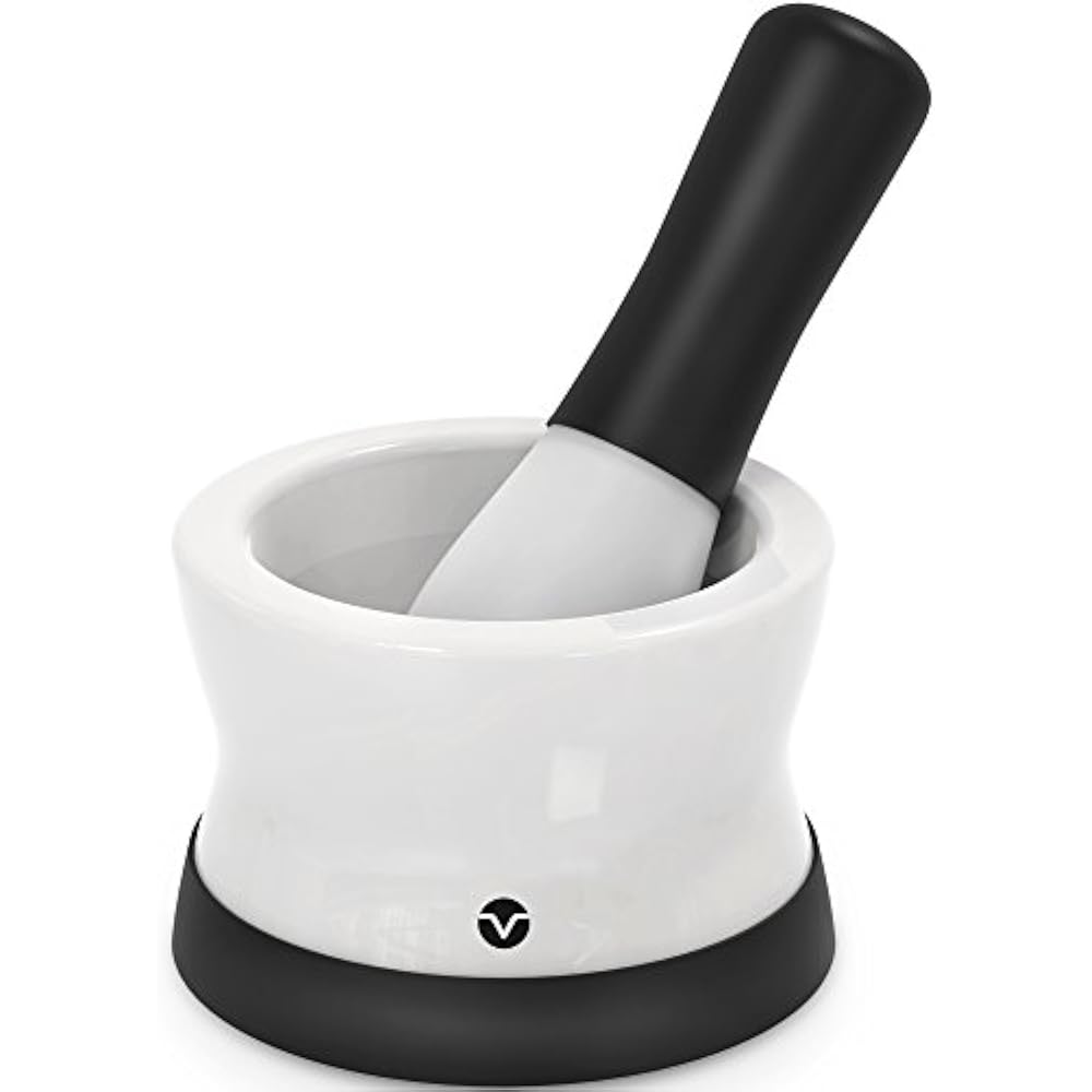 Mortar And Pestle Set Porcelain Ceramic Dishwasher Safe Herb Spice