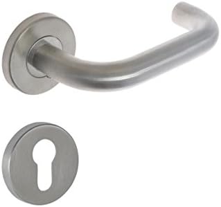 Dorma on Round Rose Door Handle – Stainless Steel, Pair LH & RH