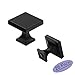 goldenwarm 25 Pack Black Cabinet Knobs Matte Square Drawer Knobs Black Cabinet Hardware for Kitchen Bathroom Zinc Alloy Handle and Pulls