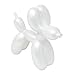 GTP Green Tree Products Balloon Dog Sculpture Small 7 x 6.5 x 3 Inches Material Polyresin with Metallic Finish (White)