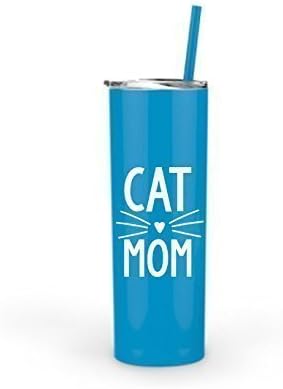 Cat Mom Tumbler 20 Ounce Stainless Steel | Custom Gifts