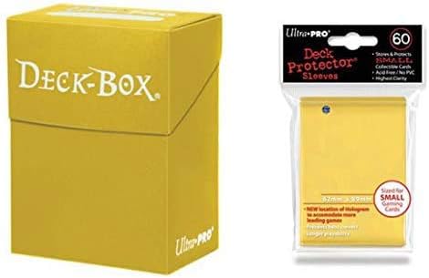 Ultra Pro Case, Yellow - Deck Box with 60 Small Protective Sleeves (Acrylic, Polyester, EVA)