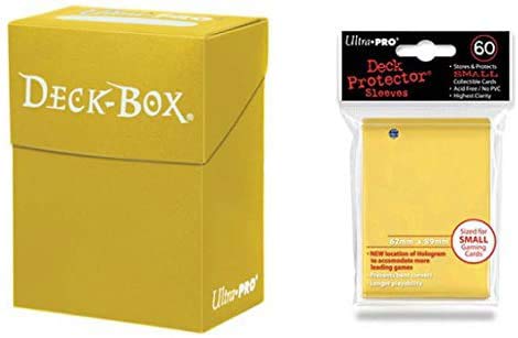 Ultra Pro Case, Yellow - Deck Box with 60 Small Protective Sleeves (Acrylic, Polyester, EVA)