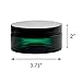 JUVITUS (6 Pack) 8 oz Green PET Plastic Low Profile Jar with Black Smooth Lid