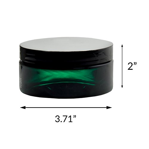 Green PET Plastic (BPA Free) Refillable Low Profile Jar - 8 oz (6 Pack) + Spatulas and Labels