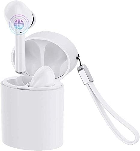 Bluetooth Earphones True Wireless Headphones, TWS Cordless Earbuds HiFi Stereo Sport Headset In Ear Bluetooth 5.0 Built in Mic with Charging Dock Compatible for Apple/iPhone/Samsung/Airpods -White