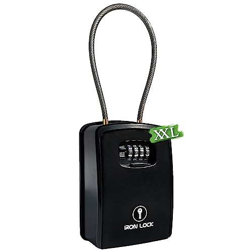 Iron Lock® XXL Key Lock Box Portable and Wall Mounted with Removable ...