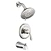 HOMELODY Shower Tub Kit, Tub and Shower Trim Kit (Valve Included) with 5-Spray Shower Head, Single-Handle Tub and Shower Faucet Set, Brushed Nickel