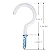 EBOOT 2 Inches Ceiling Hooks Cup Hook Holder, White (10 Pieces)