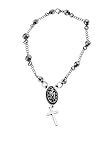 Catholic - Rosary Beads Pray Bracelet Steel - Miraculous Medal - Length (7.5 Inches) (19cm)