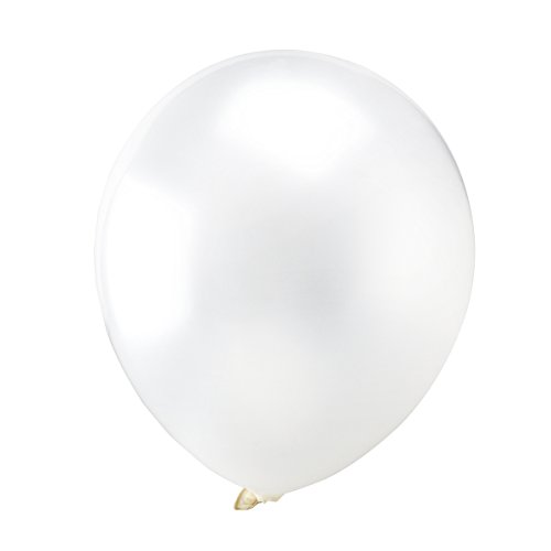 OULII White Latex Metallic Balloons, 12 Inch, Pack of 100