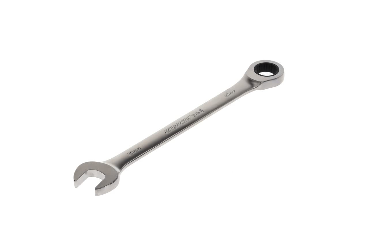 GEDORE red Combination ratchet spanner, with ratchet, AF 30 mm, Flat, Bi-hex, Spanner, R07100300