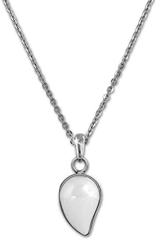 Amello necklace ceramic drop white Women Stainless Steel Jewellery ESKX45 W5