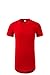 Men's Basic Hipster Hip Hop Elong Crewneck T-Shirt L Red