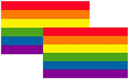 NeeJee Gay Lesbian Rainbow Flag Sticker -2.5"x4.5" Car Decal,Pack of 2 (Pack of 2)