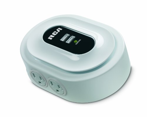 RCA PCHSTA1R Home Charging Station with Device Cradle and USB Plugs for All Electronics