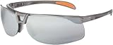 Uvex S4213 Protégé Safety Eyewear, Sandstone Frame, Silver Mirror Ultra-Dura Hardcoat Lens