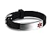 Free Custom Engraving Men's Silicone Rubber Bracelet with Stainless Steel Medical Alert ID Adjustable length ,Black