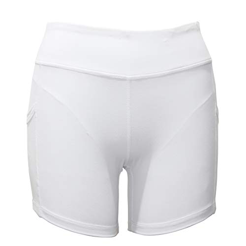 LOVESOFT Women’s Workout Cycling Running Tights Yoga Shorts with Side Pockets (White, XL) - Thumbnail 6