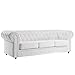 Tufted Scroll Arm Black / White Bonded Leather Sofa (White, Sofa)