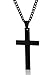 Jstyle Stainless Steel Chain Black Cross Necklace for Men Women, 22-24 Inch