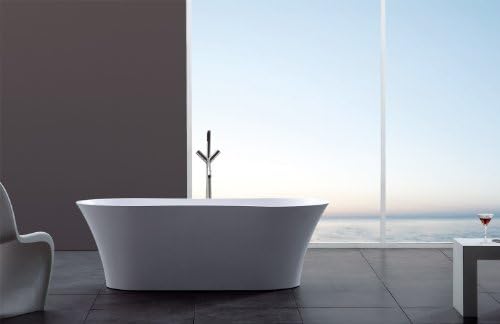 Modern Bathtub - Soaking Bathtub - Freestanding Bathtub - Solid Surface Bathtub - Cast Stone Bathtub - Catia 65"
