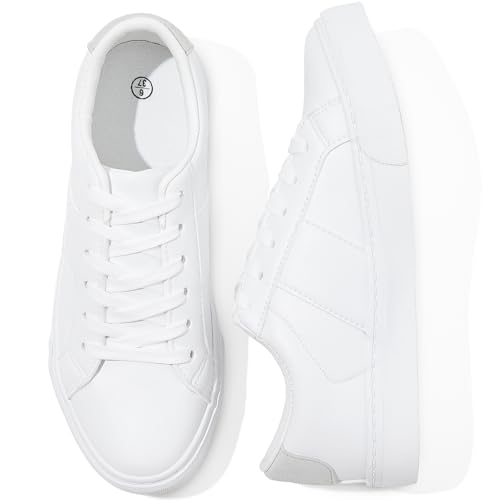 Kufeiti White PU Leather Sneakers
