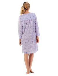 Casual Nights - Pantalón de noche para mujer, mezcla de algodón, manga larga