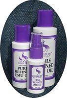 Purple EmuAEA Certified Fully Refined Pure Emu Oil 4oz. Bottle